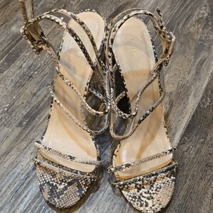 Snakeskin Strappy Sandals